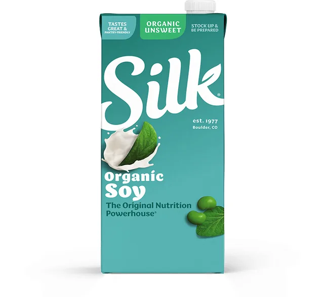 Silk Organic Unsweetened Soymilk carton